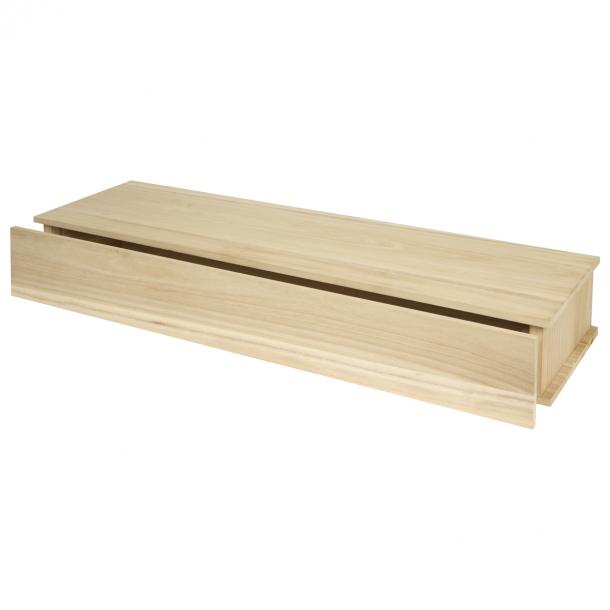 Zwevende plank met lade paulownia 80x12,9x25cm |