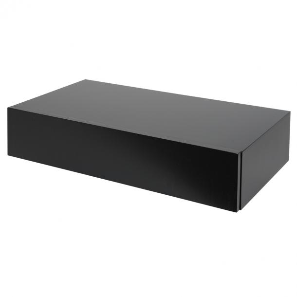 analogie Vervormen Terugbetaling Zwevende plank XL10 met lade zwart gelakt 10x48x25cm | Duraline